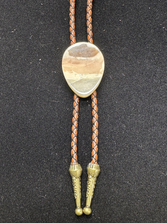 #0109 Agate with Jasper bolo tie