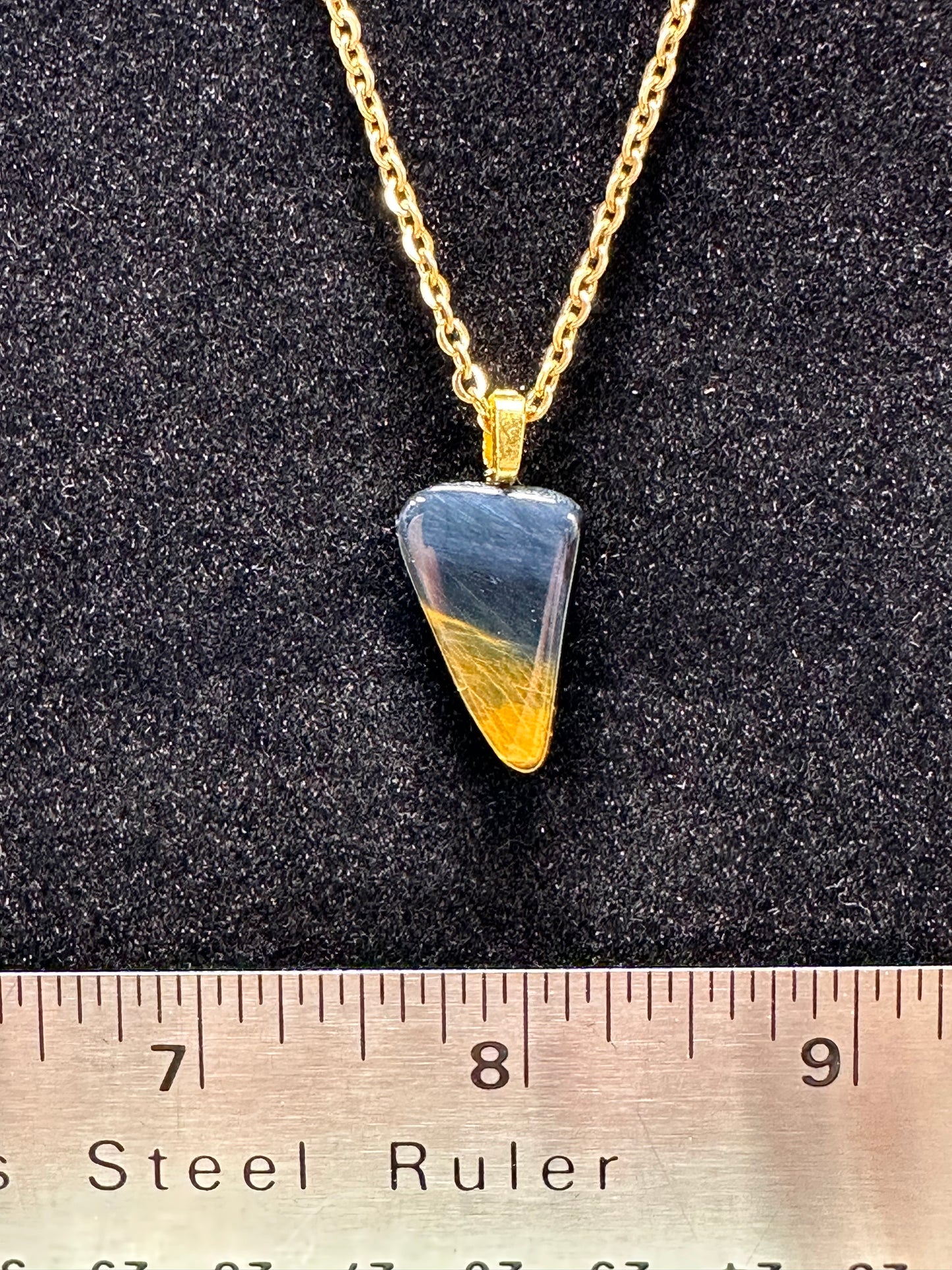 #0041 Blue and Gold Tiger's Eye necklace