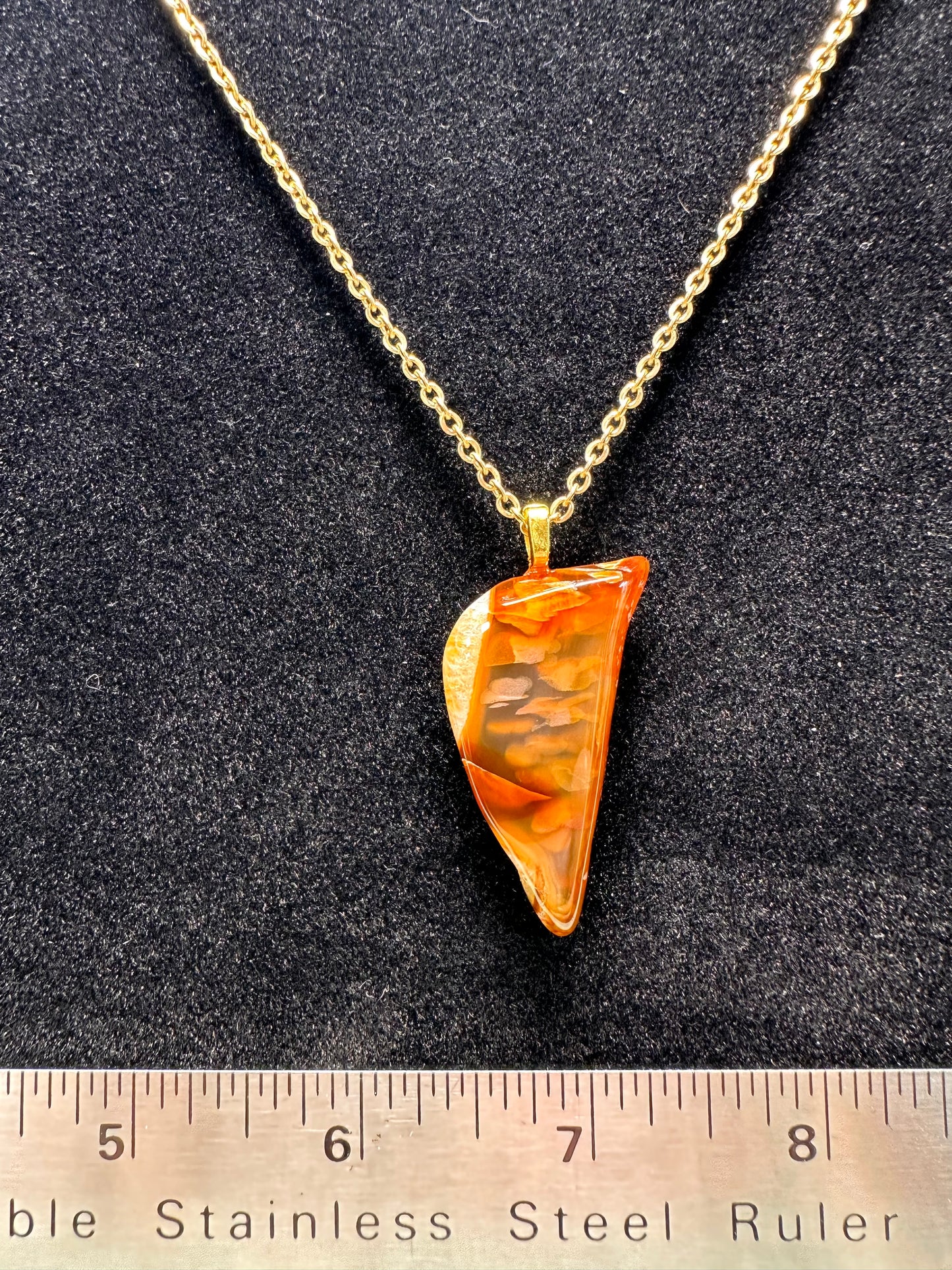 #0052 Cornflake Carnelian Quartz inclusions necklace